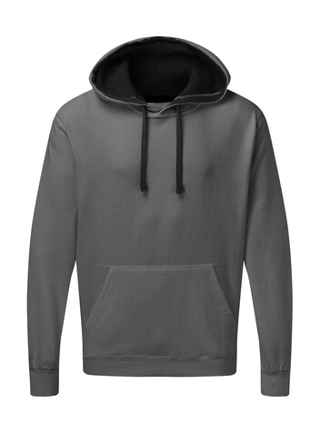 SG Contrast Hooded Sweatshirt Men, Grey/Black, 5XL bedrucken, Art.-Nr. 281521480