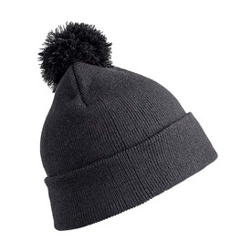 Result Pom Pom Beanie, Black, One Size bedrucken, Art.-Nr. 300331010