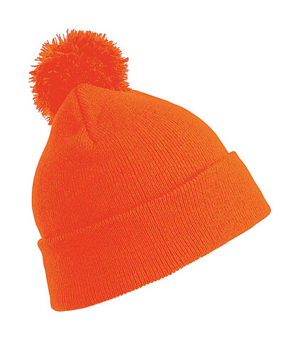 Result Pom Pom Beanie, Fluorescent Orange, One Size bedrucken, Art.-Nr. 300334050