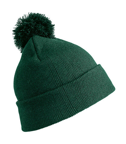 Result Pom Pom Beanie, Bottle Green, One Size bedrucken, Art.-Nr. 300335400