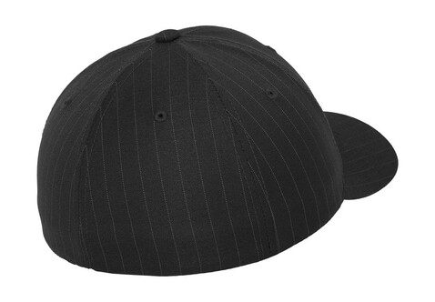 Flexfit Pinstripe Cap, Black/White, S/M bedrucken, Art.-Nr. 300681501