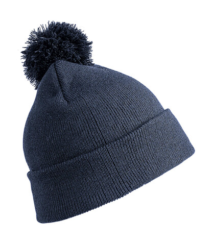 Result Junior Pom Pom Beanie, Navy, One Size bedrucken, Art.-Nr. 301332000