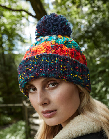 Beechfield Corkscrew Pom Pom Beanie, Winter Berries, One Size bedrucken, Art.-Nr. 369694360