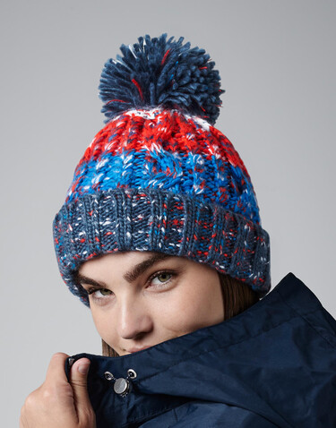 Beechfield Corkscrew Pom Pom Beanie, Winter Berries, One Size bedrucken, Art.-Nr. 369694360