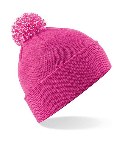 Beechfield Snowstar Beanie, Fuchsia/Off White, One Size bedrucken, Art.-Nr. 397694530