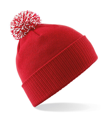 Beechfield Snowstar Beanie, Classic Red/White, One Size bedrucken, Art.-Nr. 397694550