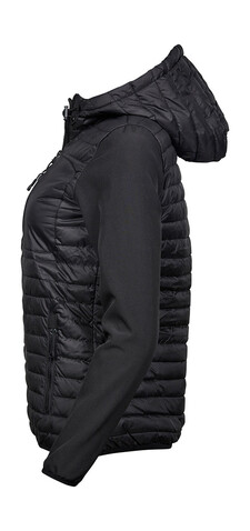 Tee Jays Ladies` Hooded Crossover Jacket, Black, S bedrucken, Art.-Nr. 424541013