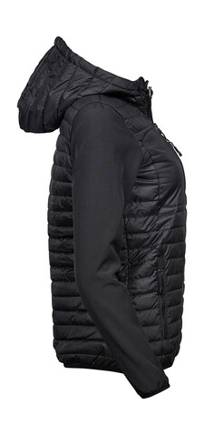 Tee Jays Ladies` Hooded Crossover Jacket, Black, S bedrucken, Art.-Nr. 424541013