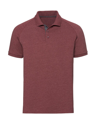 Russell Europe Men`s HD Raglan Polo, Maroon Marl, 3XL bedrucken, Art.-Nr. 511004468