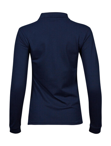 Tee Jays Ladies` Luxury LS Stretch Polo, Navy, L bedrucken, Art.-Nr. 520542005