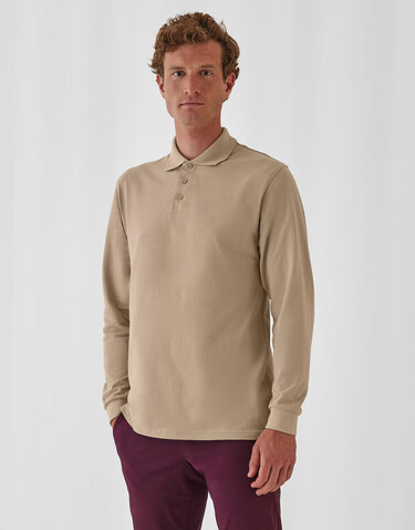 B &amp; C Heavymill LSL Polo, Black, S bedrucken, Art.-Nr. 565421013