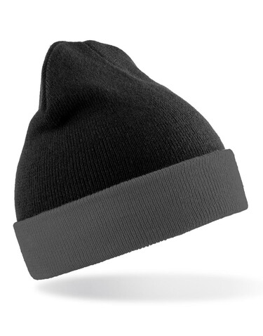 Result Recycled Black Compass Beanie, Black/Grey, One Size bedrucken, Art.-Nr. 602331510