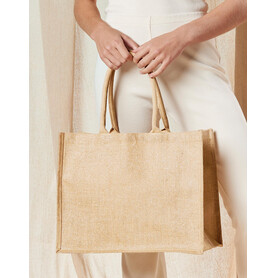 Westford Mill Shimmer Jute Shopper, Natural/Gold, One Size bedrucken, Art.-Nr. 637280160