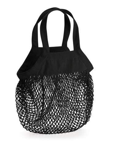 Westford Mill Organic Cotton Mini Mesh Grocery Bag, Black, One Size bedrucken, Art.-Nr. 676281010