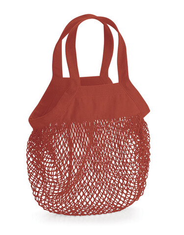 Westford Mill Organic Cotton Mini Mesh Grocery Bag, Orange Rust, One Size bedrucken, Art.-Nr. 676284120