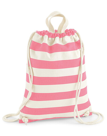 Westford Mill Nautical Gymsac, Natural/Pink, One Size bedrucken, Art.-Nr. 688280680