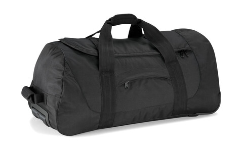Quadra Vessel™ Team Wheelie Bag, Black, One Size bedrucken, Art.-Nr. 699301010