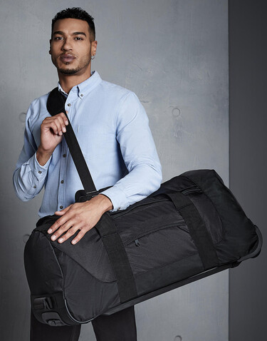 Quadra Vessel™ Team Wheelie Bag, Black, One Size bedrucken, Art.-Nr. 699301010