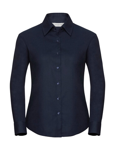 Russell Europe Ladies` Classic Oxford Shirt LS, Bright Navy, S (36) bedrucken, Art.-Nr. 702002033