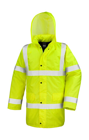 Result Core Hi-Vis Motorway Coat, Fluorescent Yellow, L bedrucken, Art.-Nr. 818336065