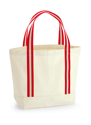Westford Mill EarthAware® Organic Boat Bag, Natural/Classic Red, One Size bedrucken, Art.-Nr. 907280650
