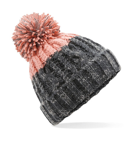 Beechfield Apres Beanie, Graphite Grey/Blush, One Size bedrucken, Art.-Nr. 921691980