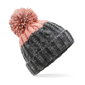Beechfield Apres Beanie, Graphite Grey/Blush, One Size bedrucken, Art.-Nr. 921691980