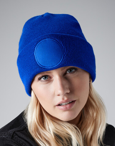Beechfield Circular Patch Beanie, Black, One Size bedrucken, Art.-Nr. 922691010