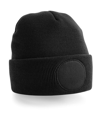 Beechfield Circular Patch Beanie, Black, One Size bedrucken, Art.-Nr. 922691010