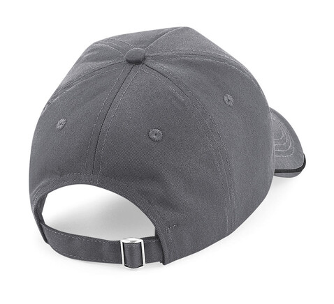 Beechfield Authentic 5 Panel Cap - Piped Peak, Black/Classic Red, One Size bedrucken, Art.-Nr. 928691540