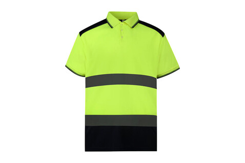 Yoko Fluo 2-Tone Polo, Fluo Yellow/Navy, S bedrucken, Art.-Nr. 929776523