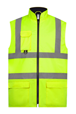 Yoko Fluo Bodywarmer, Fluo Yellow, 3XL bedrucken, Art.-Nr. 930776058