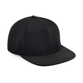 Beechfield Original Flat Peak 6 Panel Snapback, Black/Black, One Size bedrucken, Art.-Nr. 935691520