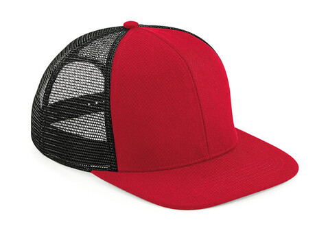 Beechfield Original Flat Peak 6 Panel Trucker, Classic Red/Black, One Size bedrucken, Art.-Nr. 936694710