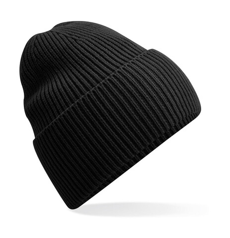 Beechfield Oversized Cuffed Beanie, Black, One Size bedrucken, Art.-Nr. 960691010