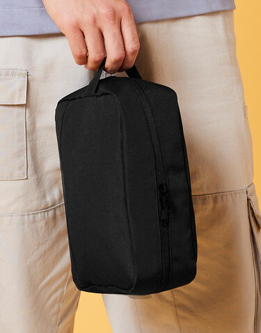 Bag Base Recycled Essentials Wash Bag, Black, One Size bedrucken, Art.-Nr. 961291010