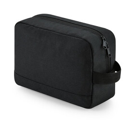Bag Base Recycled Essentials Wash Bag, Black, One Size bedrucken, Art.-Nr. 961291010
