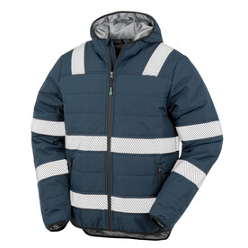 Result Recycled Ripstop Padded Safety Jacket, Navy Blue, S bedrucken, Art.-Nr. 963332003