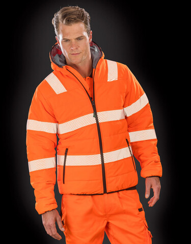 Result Recycled Ripstop Padded Safety Jacket, Navy Blue, S bedrucken, Art.-Nr. 963332003