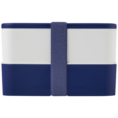 MIYO Doppel-Lunchbox, blau, weiss, blau bedrucken, Art.-Nr. 22040152
