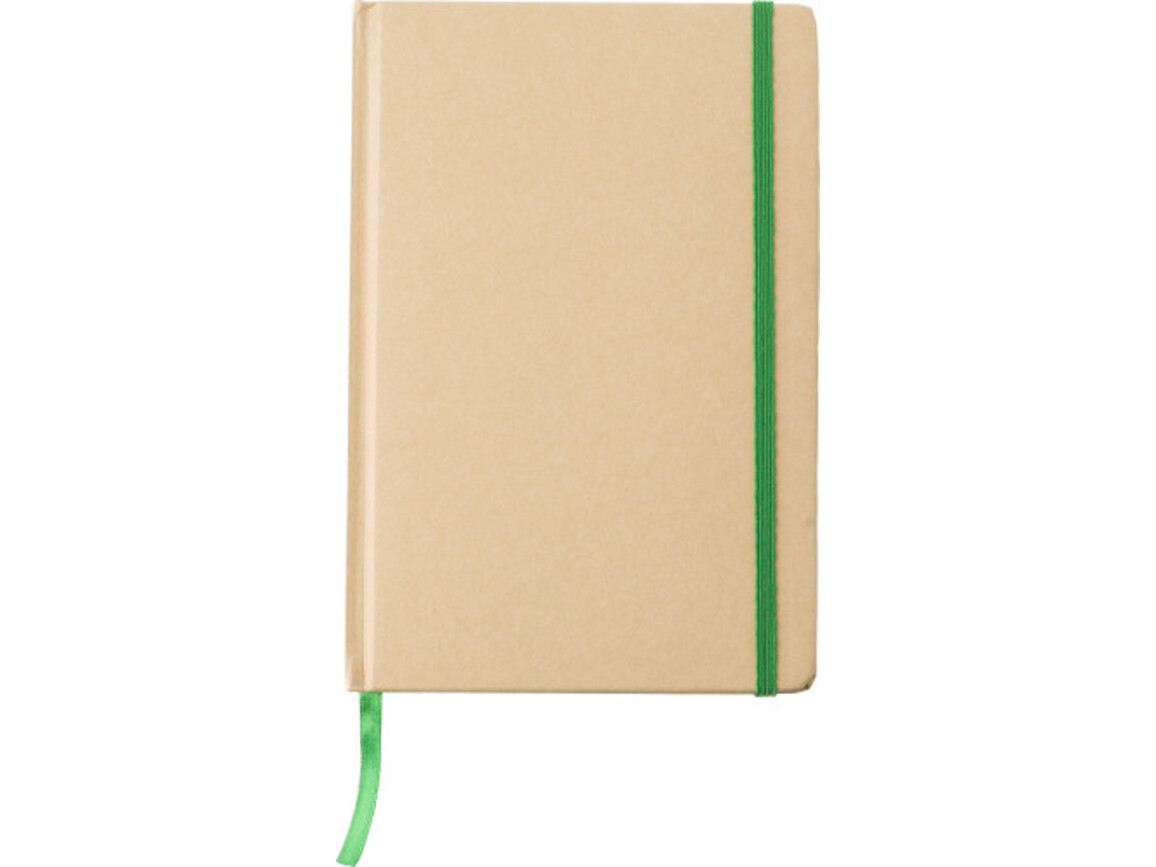 Notizbuch aus recyceltem Papier (A5) Gianni – Limettengrün bedrucken, Art.-Nr. 019999999_818553