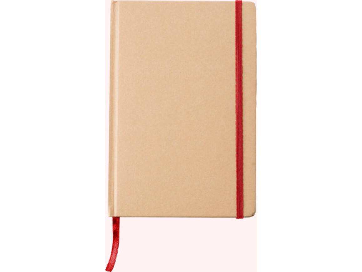 Notizbuch aus recyceltem Papier (A5) Gianni – Rot bedrucken, Art.-Nr. 008999999_818553