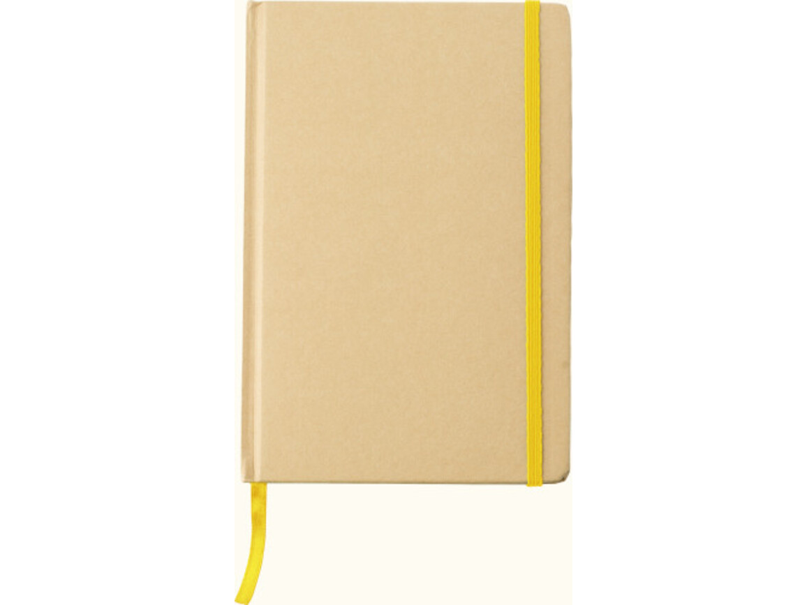 Notizbuch aus recyceltem Papier (A5) Gianni – Gelb bedrucken, Art.-Nr. 006999999_818553