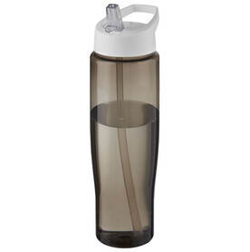 H2O Active® Eco Tempo 700 ml Sportflasche mit Ausgussdeckel, weiss, kohle bedrucken, Art.-Nr. 21044901