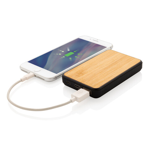 5.000mAh Powerbank aus RCS recyceltem Kunststoff braun bedrucken, Art.-Nr. P322.379