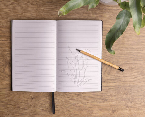 Bambus Infinity-Stift mit Radiergummi braun bedrucken, Art.-Nr. P611.099