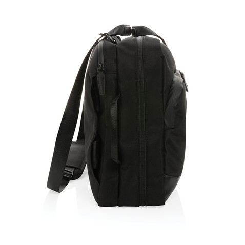 Swiss Peak AWARE™ Executive 2-in-1 Laptop-Rucksack schwarz bedrucken, Art.-Nr. P762.711