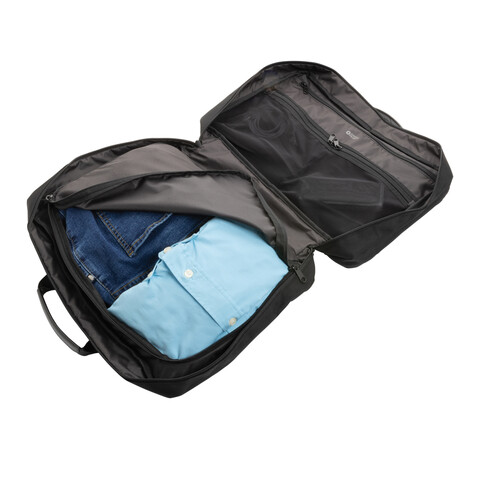 Swiss Peak AWARE™ Executive 2-in-1 Laptop-Rucksack schwarz bedrucken, Art.-Nr. P762.711