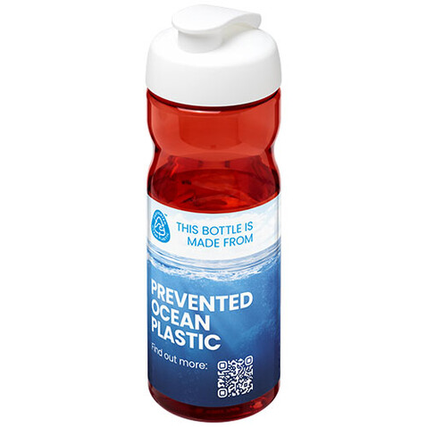 H2O Active® Eco Base 650 ml Sportflasche mit Klappdeckel, rot, weiss bedrucken, Art.-Nr. 21009717 H2O Active® Eco Base 650 ml Sportflasche mit Klappdeckel, rot, weiss bedrucken, Art.-Nr. 21009717