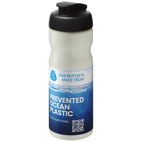 H2O Active® Eco Base 650 ml Sportflasche mit Klappdeckel, elfenbeinweiß, schwarz bedrucken, Art.-Nr. 21009720 H2O Active® Eco Base 650 ml Sportflasche mit Klappdeckel, elfenbeinweiß, schwarz bedrucken, Art.-Nr. 21009720